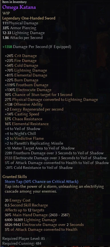 Unique drops from ONBs