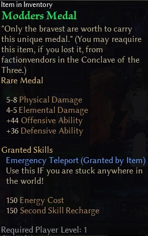 new MINOR items for the leveling process