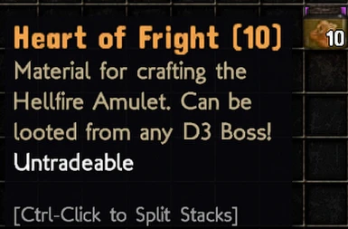 Hellfire Amulet material which is need to craft one.