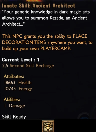 WIP -> this NPC will let you build your own PLAYERCAMP!