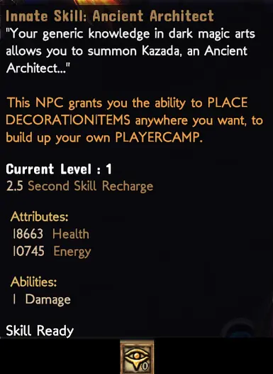 WIP -&gt; this NPC will let you build your own PLAYERCAMP!