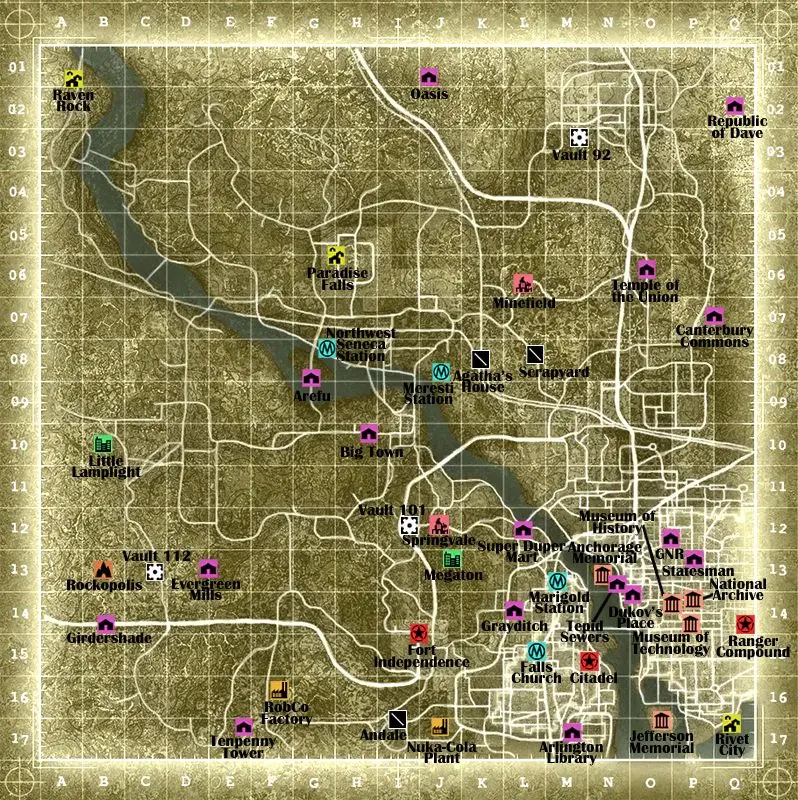 Fallout 3 Help - All map locations 