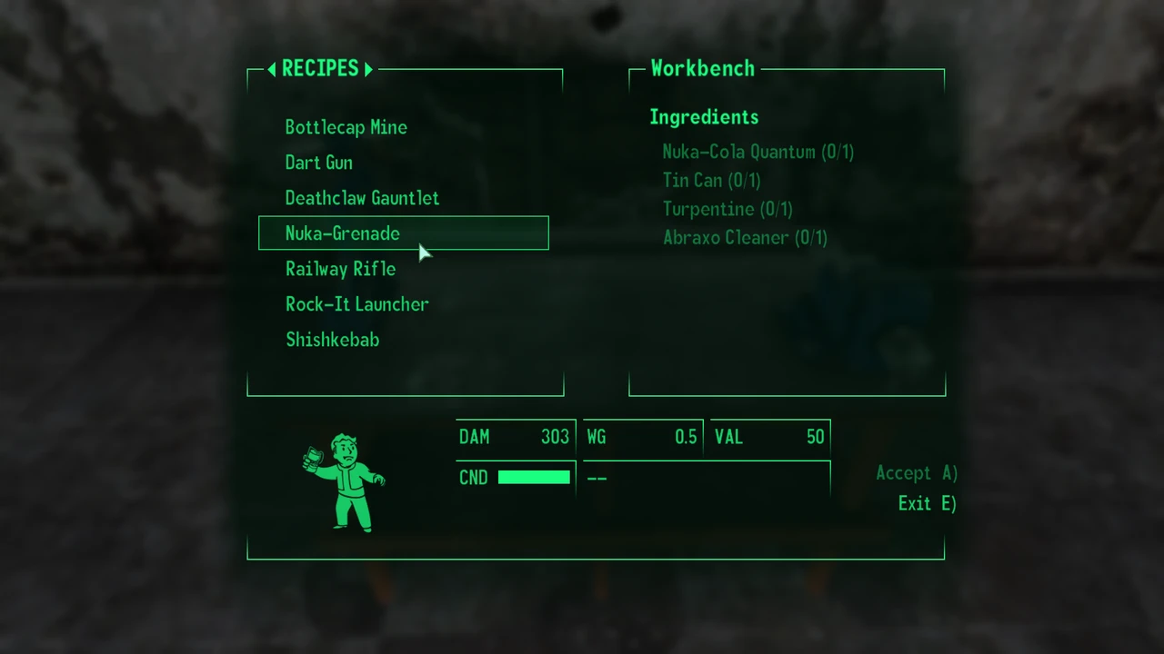 fallout 4 missing display menu in build mode
