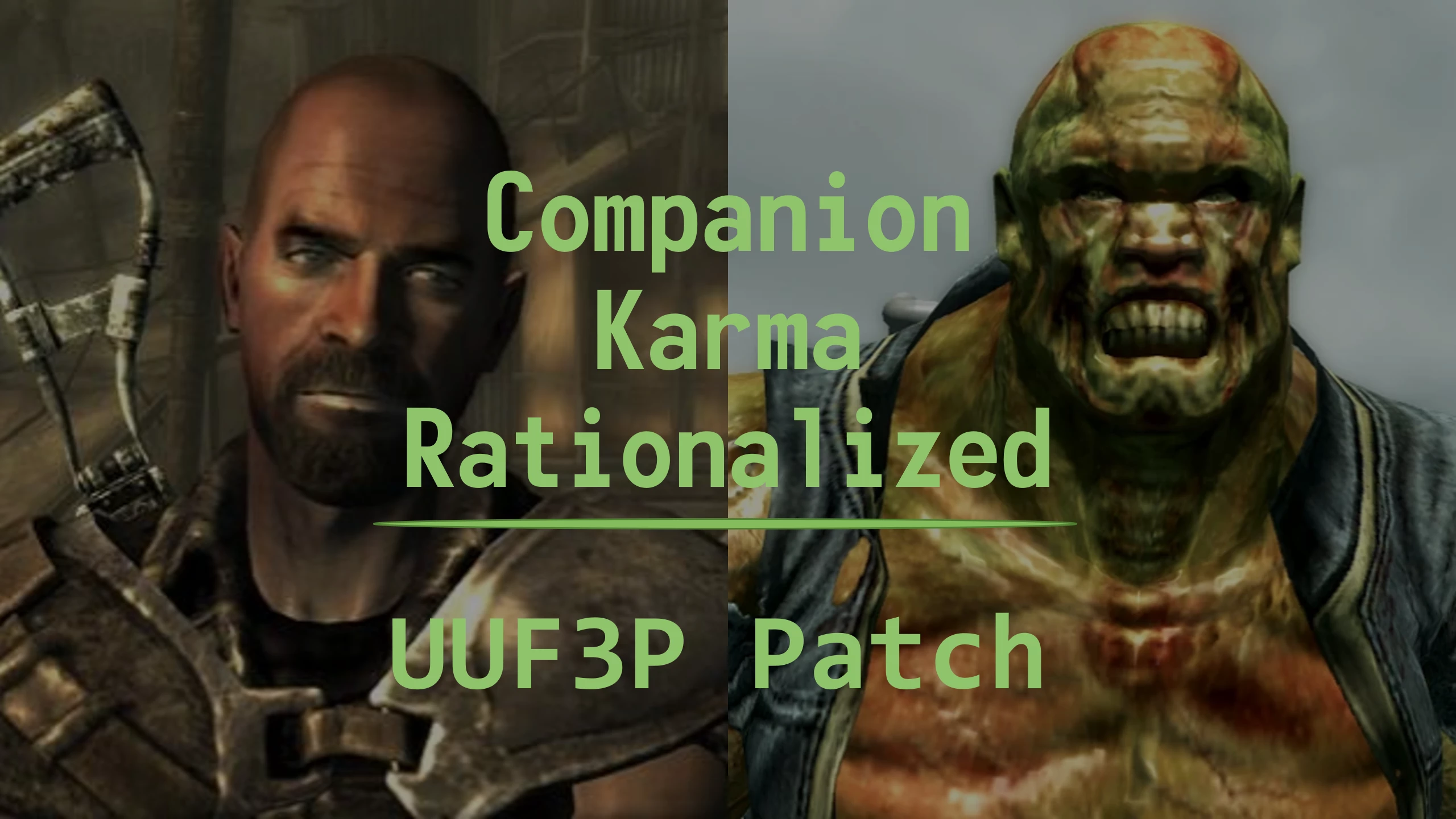 Companion karma rationalized uuf3p patch at fallout 3 nexus mods