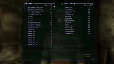 Barter Menu