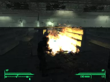 Contained between walls