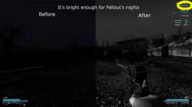 At night