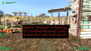 Here you can see the stimpak is flashing