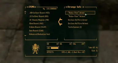 Contents and Armor stats