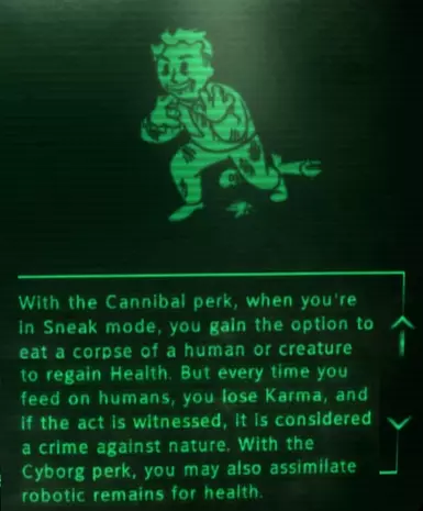 Revised Cannibal perk Description