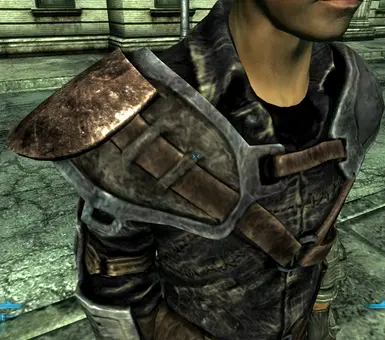 Started on male leather armor-- shoulder