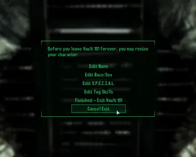 Vault101 exit cancel