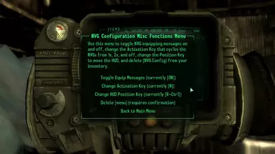 NVG Config Misc Functions Menu
