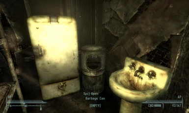 Optional emptying trash can in Megaton home