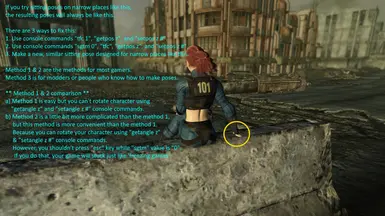 However, if you try the fixed pose pups1 on narrow places like this, the resulting pose will always be like this. This is not Halofarm's mistake. Every sitting pose in FO3 and FNV has this problem.