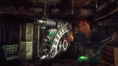 The Atomic Pulverizer has green, glowing details and has a darker texture (the regular Alien Atomizer has blue details)