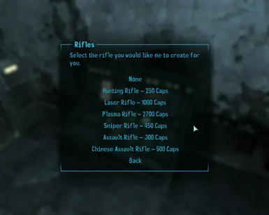 Rifles menu