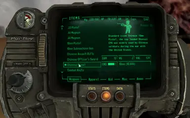 Chinese Pistol view with Pip-Boy