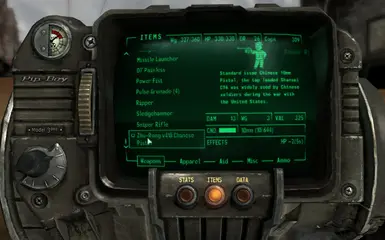 Zhu-Rong Chinese Pistol on Pip-Boy