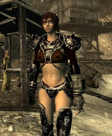 sample with nude metal armor