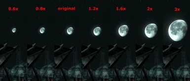 Moon sizes with custom sky and moon textures