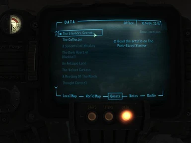 The quest in the pip-boy-Point Lookout owner quest