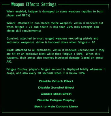 Weapon Effects