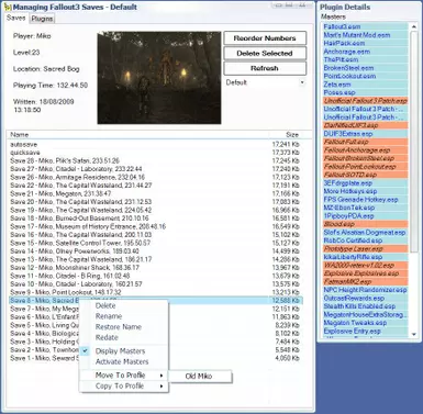 saves tab