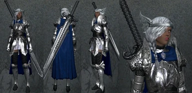 Female>   Silver Dragonwing Circlet & Silver Knight armor V2 (optional)