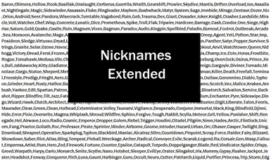 Nicknames Extended