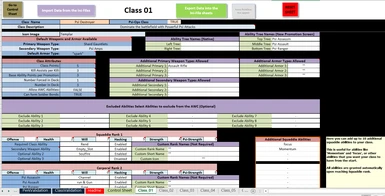 Excel Sheet - Class Page (part 1)