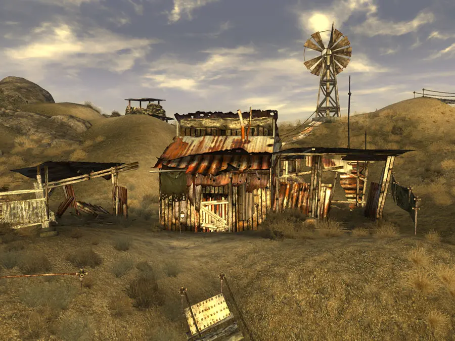 Ранчо fallout new vegas. Ранчо Вулфхорна. Ранчо Вулфхорна Нью Вегас. Fallout New Vegas ферма Хоровица. Пустошь Мохаве фоллаут.