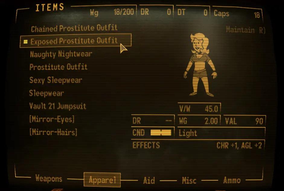 Uniquely Balanced Variants For Sleepwear And Prostitute Outfits At Fallout New Vegas Mods And 5114