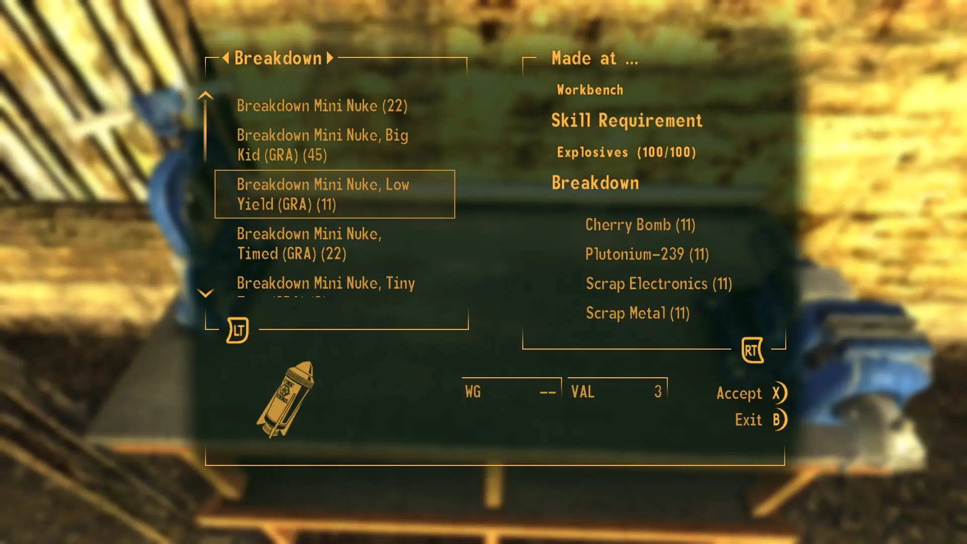 Mini Nuke Crafting Recipes at Fallout New Vegas - mods and community