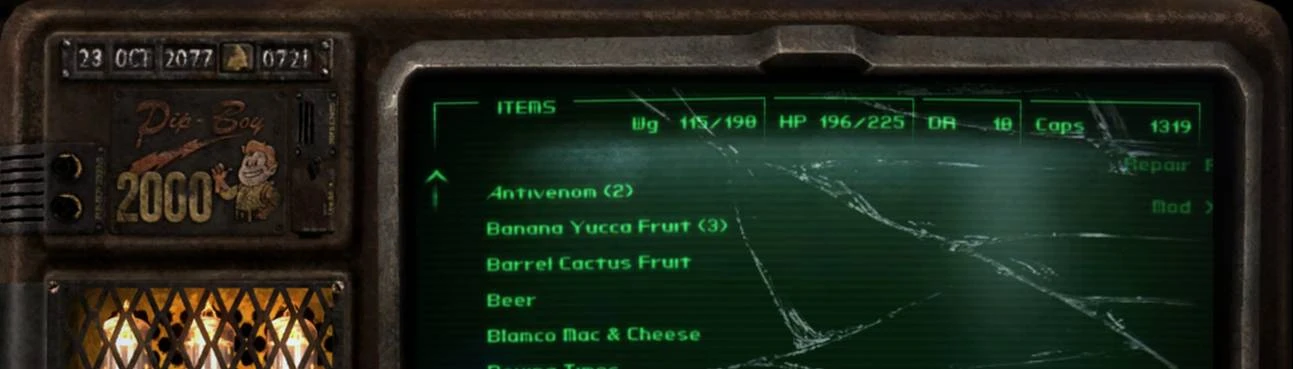 Pipboy Screen Cracked at Fallout New Vegas - mods and community