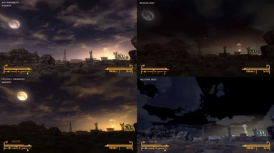 Weather mods comparison at night