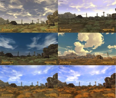 Weather mods comparison at daytime