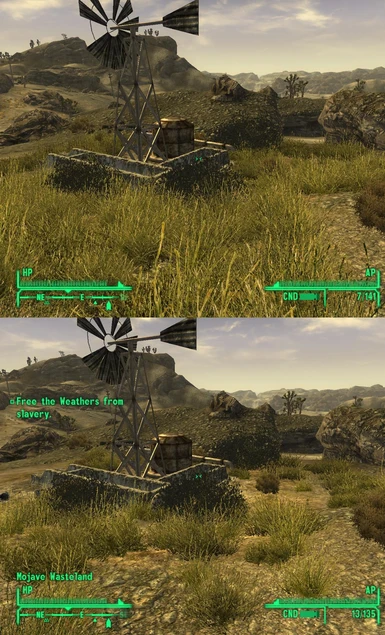 With and without mod comparison High Grass