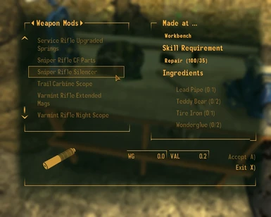 new vegas remove weapon mods