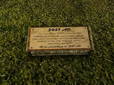Time Capsule plaque on Ultra-Luxe lawn