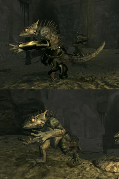 Geckos rigged to deathclaw