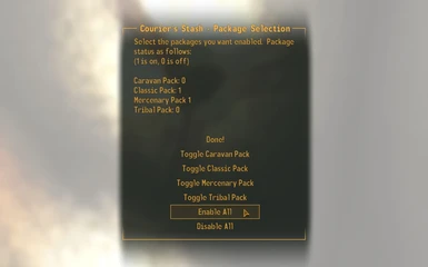 DLC selection menu