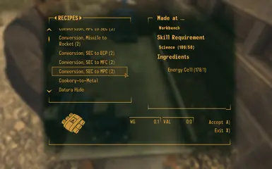 New Conversion Menu Option