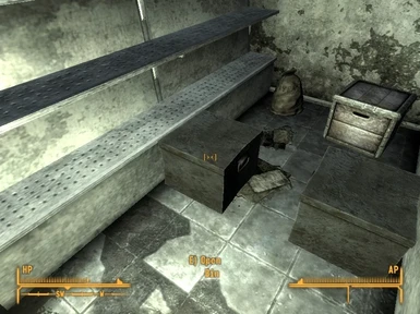 The Deathclaw Suit is in the Metal Bin to the LEFT