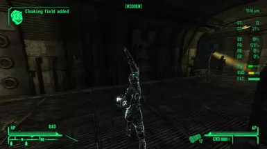 Cloak disengages when making a melee attack