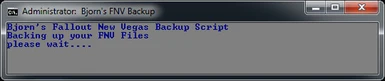 The Backup program running