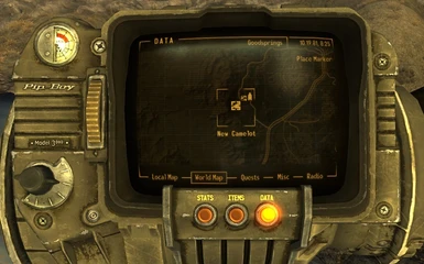 New Camelot in Goodsprings on Pip Boy