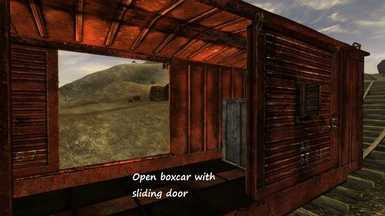 Open boxcar with sliding door
