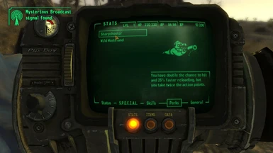 Sharpshooter trait on Pipboy