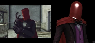 The Red Hood Tuxedo and Helmet